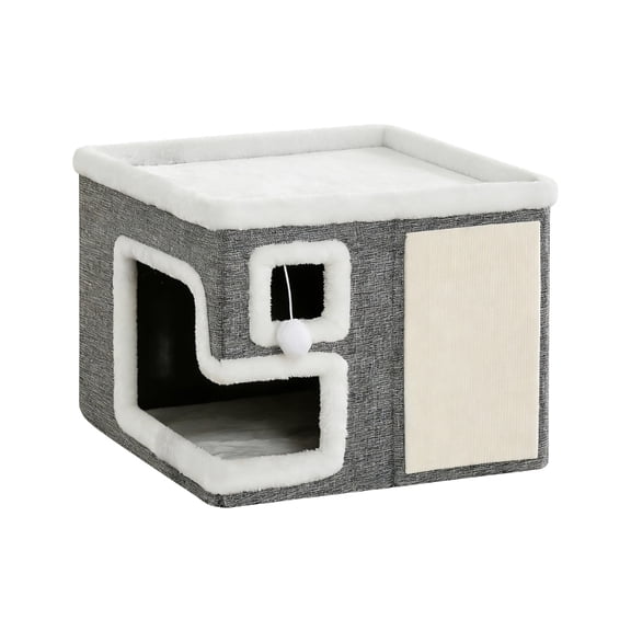 Yiran Dark Gray Double Layer Slant Hole Foldable Cat Nest, Double Layer Slant Hole