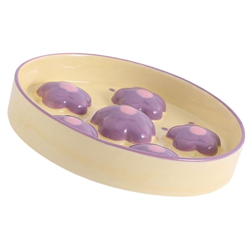 Yiran Hand-Painted Cat Anti-Choking Slow Feeder Bowl, Yellow