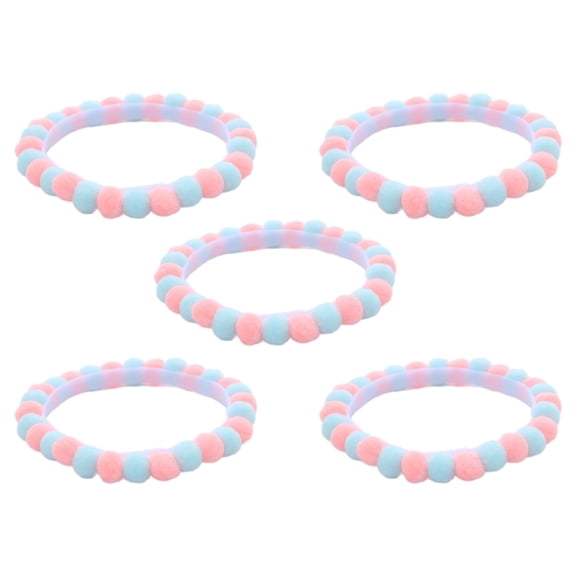 Yiran Macaron Color Ball Self-Adhesive Cat Collar Accessory, Size S, Ice Cream Pattern, 5 Pieces
