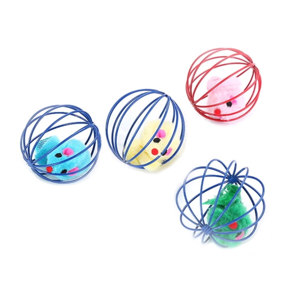 Yiran Mouse in Cage Toy, Interactive Training, Random Color, 1Pc