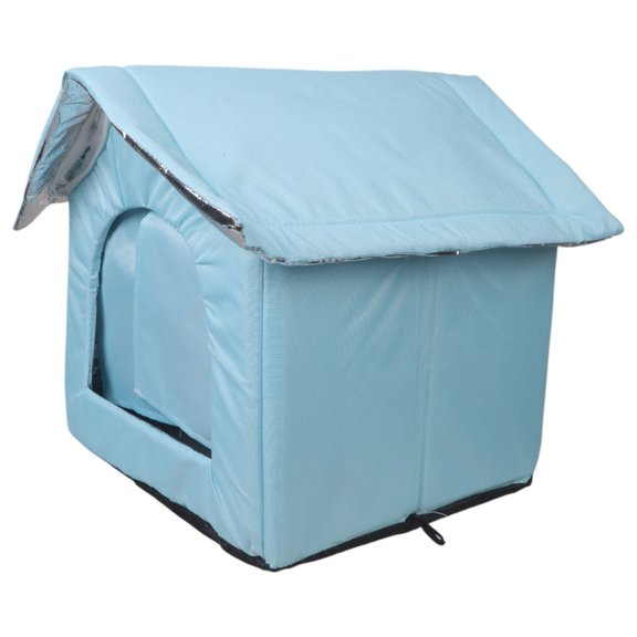 Yiran Outdoor Waterproof Cold-Resistant Stray Cat Nest, Blue, Small