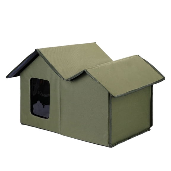 Yiran Outdoor Waterproof Stray Cat Villa, Grass Green
