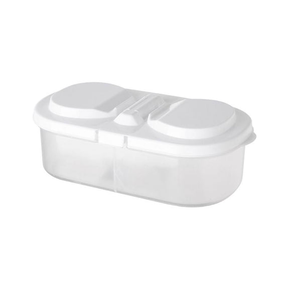 Yiran White 2-Compartment Airtight Food Storage Box with Locking Lids