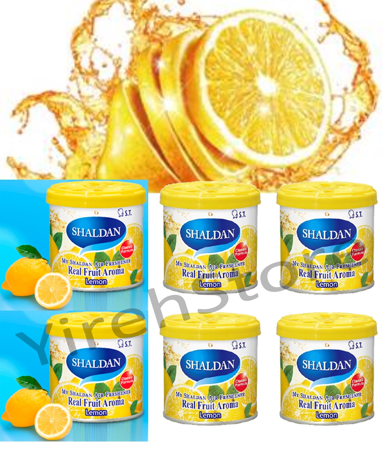 YirehStore My Shaldan Lemon Scent 6cans, Original Classic Formula, Car