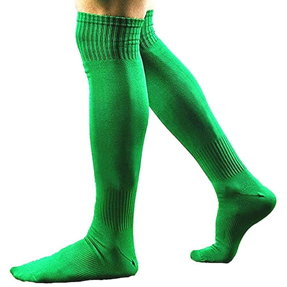 Yirtree 1 Pair Long Socks Solid Color Sweat Absorbent Good Elasticity Men Over Knee Sports Socks for Outdoor Activities