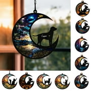 Yirtree 1 Set Pet Memorial Pendant Unique Exquisite Workmanship Acrylic Dog Memorial Suncatcher Beautiful Pet Sympathy Gift