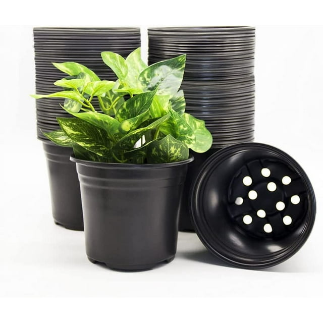 Yirtree 100 Packs Flexible Nursery Pot Flower Pots , Plastic Plant