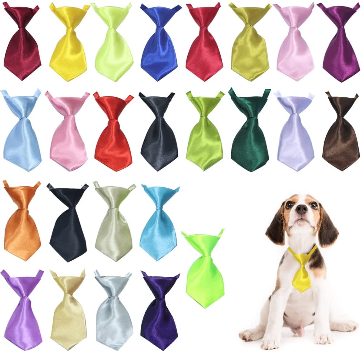 Yirtree 10pcs Small Neckties for Dogs, Dog Neck Bow Ties with ...