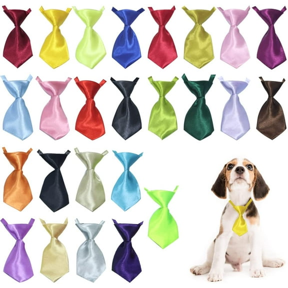 Yirtree 10pcs Small Neckties for Dogs, Dog Neck Bow Ties with Adjustable Collar, Pet Bowties for Small Dogs Cats Puppies Bowties Bulk Grooming Bows for Festival Graduation
