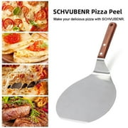 Yirtree 13inch Stainless Steel Wide Spatula Turner with Strong Wooden Handle - Dishwasher Safe Pizza Peel Kitchen Utensil - Heavy Duty Metal Lifter for Grilling, Cooking, Baking