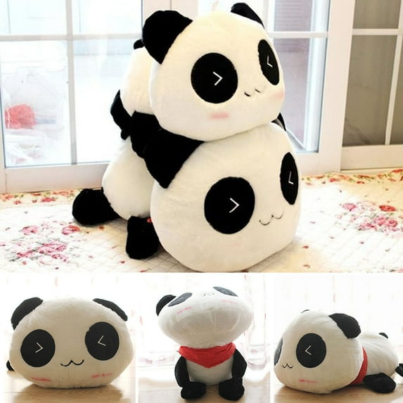 Yirtree 14 inch Cute Panda Plush Stuffed Squishy Animal Cylindrical Body Pillow,Super Soft Cartoon Hugging Toy Gifts for Bedding, Kids Sleeping Kawaii Pillow
