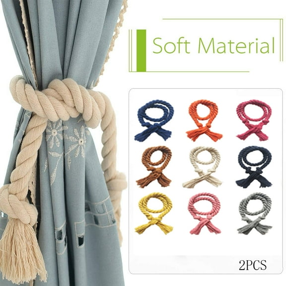Yirtree 2 Pack Curtain Tiebacks Modern Simple Style Drape Tie Backs Convenient Decorative Weave Rope Curtain Holdbacks for Thin or Thick Home & Office Window Draperies