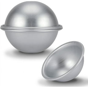 Yirtree 2 Pcs Mini Aluminum Hemisphere Ball Cake Pans Half Sphere Bath Bomb Baking Mold Pastry Mould