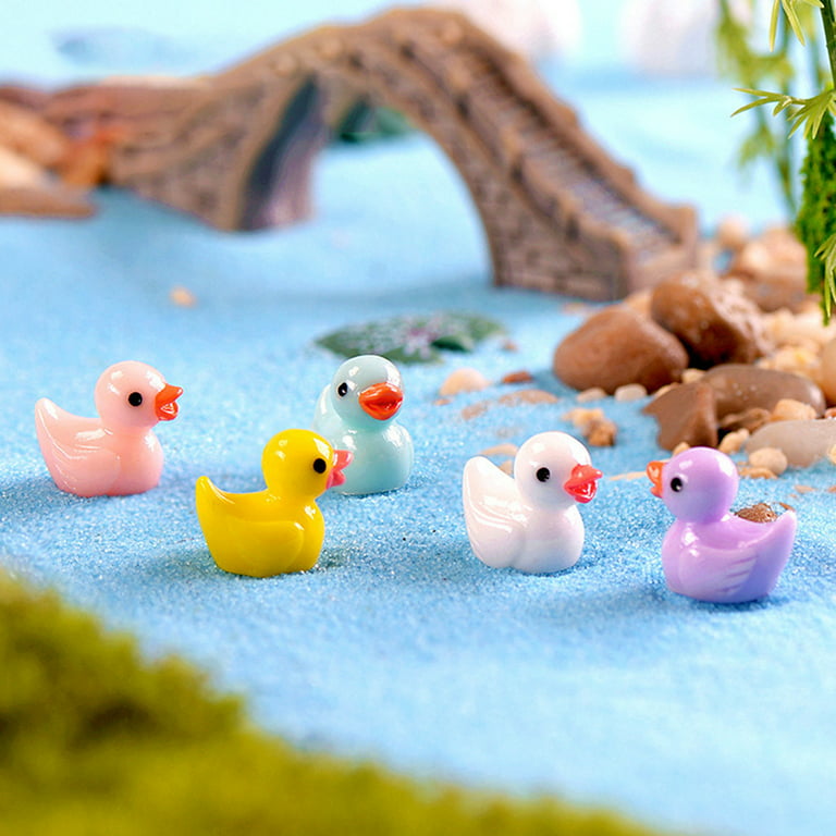 120pcs Mini Resin Ducks Decoration, Tiny Miniature Ducks Mini