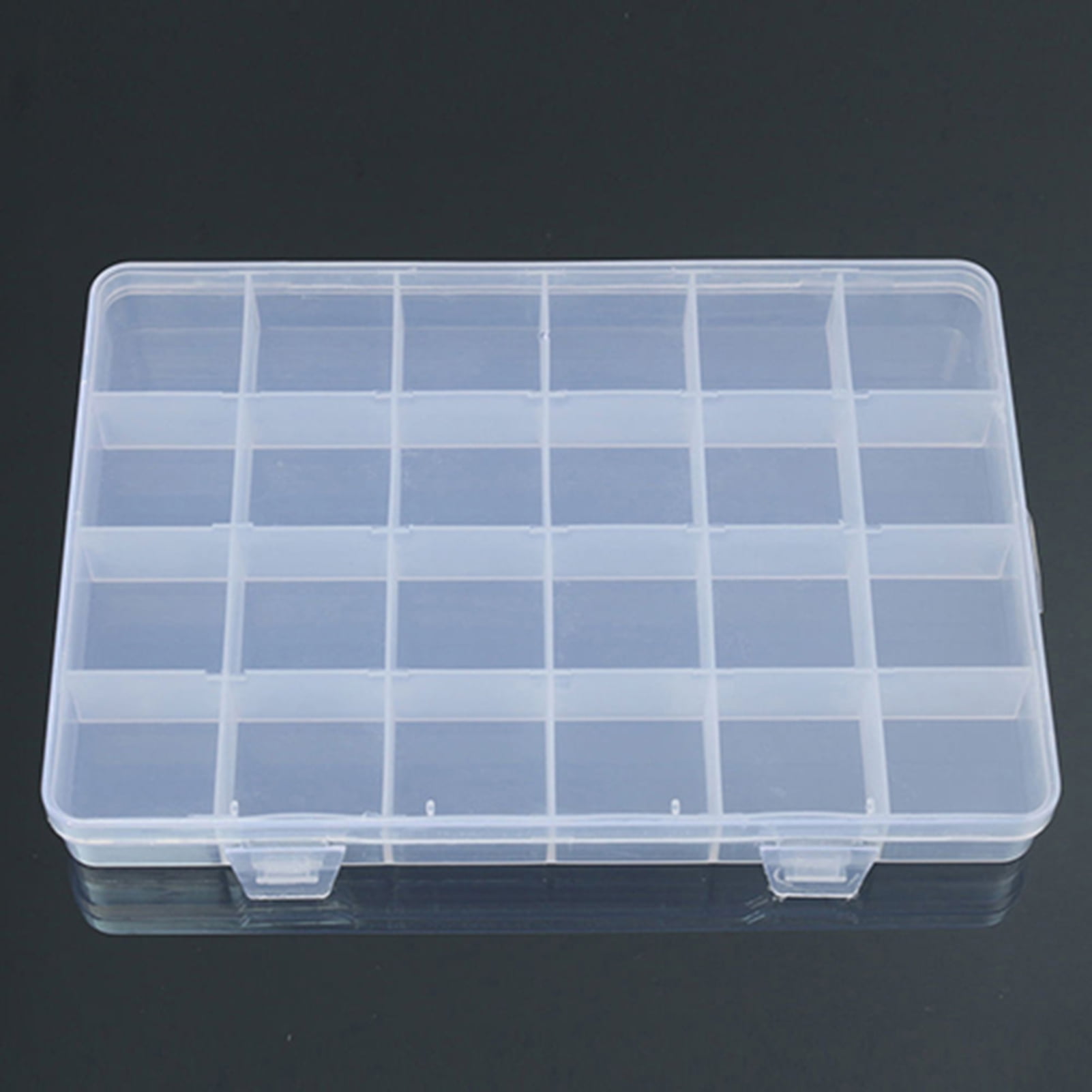 Yirtree 24 Grids Clear Plastic Jewelry Box Organizer Storage Container Storage  Box Holder Large Capacity Compartments PP 24 Grids Transparent Container Jewelry  Organizer for Home 