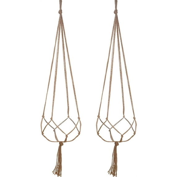 Yirtree 2PCS Macrame Plant Hangers, Indoor Hanging Planters Basket Decorative Flower Pots Holder Stand Boho Home Decor