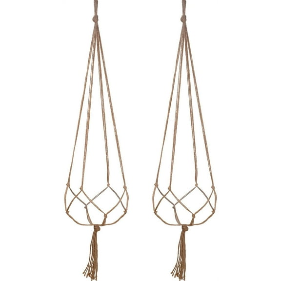Yirtree 2PCS Macrame Plant Hangers, Indoor Hanging Planters Basket Decorative Flower Pots Holder Stand Boho Home Decor
