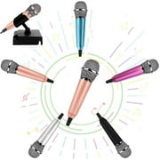 Yirtree 3.5mm Mini Microphone Condenser Microphone Phone Karaoke Mic with Stand Portable Vocal/Instrument Microphone for Mobile Phone Laptop Notebook Apple iPhone Android