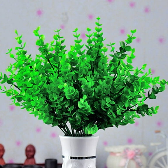 Yirtree 3 Branch Faux Eucalyptus Leaves Spray Artificial Greenery Stems Fake Silver Dollar Eucalyptus Branches Plants in Dusty Green 11.81" Tall for Greenery Wedding Jungle Theme Party
