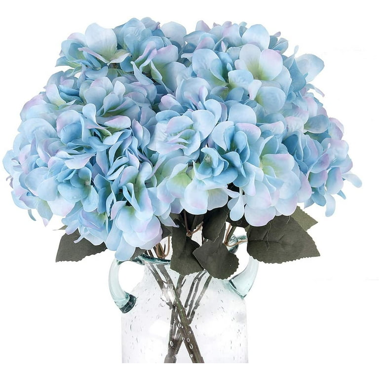 Yirtree 3pcs Hydrangea Silk Fake Flowers Heads with Stems, Artificial Flowers for Decoration Wedding Rome Party Shop Baby Shower,Room Decor for