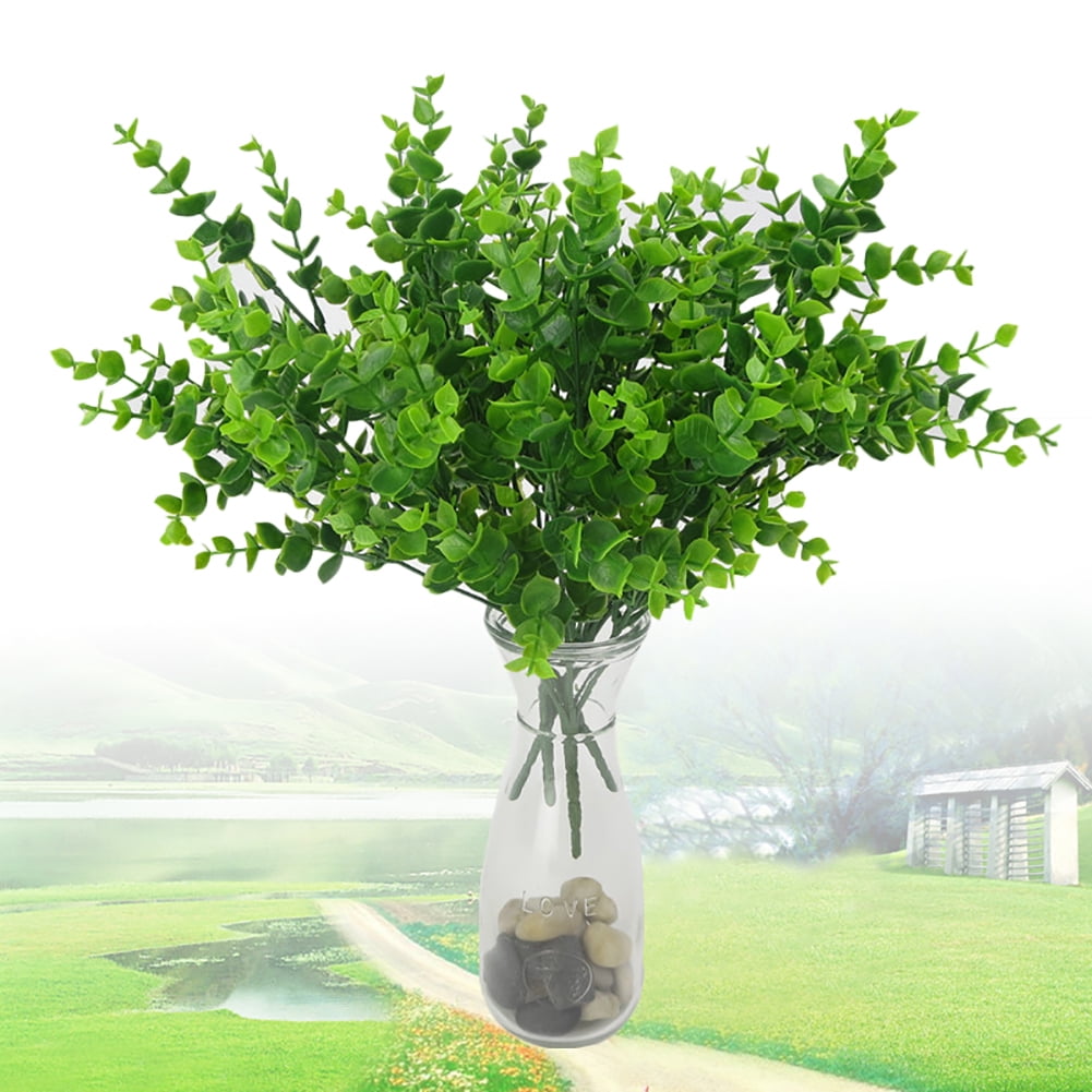 Bangcool Artificial Plant Faux Greenery Plant Indoor Fake Stems Leaves  Branch Decoration for Home Office Wedding, 3Pcs