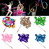 Dance Ribbons Streamers 13Ft Unisex Kids' Gymnastics Ribbon Wands Perfect  Rhythm Sticks for Talent Shows Artistic Dancing Twirling