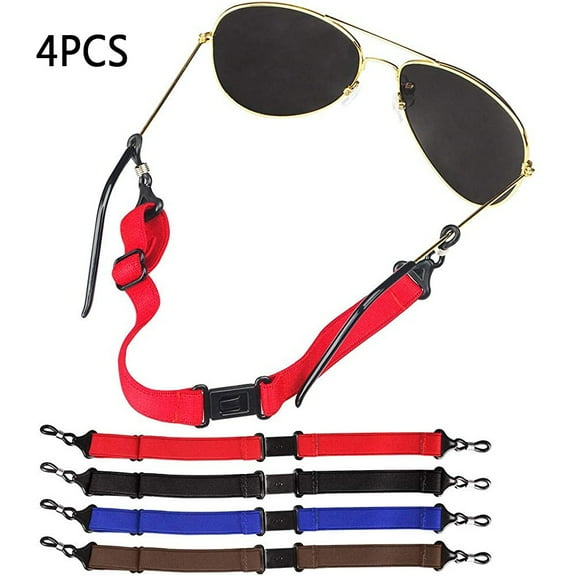 Yirtree 4PCS Adjustable Eyeglasses and Sunglasses Holder Strap Cord for Sports, Anti-slippery Eyeglass Retainer Elastic Eyeglasses Anti-slip Fixing Cord Rope String Glasses Holder Strap