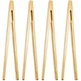 thumbnail image 1 of Yirtree 4Pcs Reusable Bamboo Toast Tongs - Wooden Toaster Tongs For Cooking & Holding - 8 Inch Long - Ideal Kitchen Utensil For Cheese Bacon Muffin Fruits Bread - Ultra Grip - Eco-friendly, 1 of 8