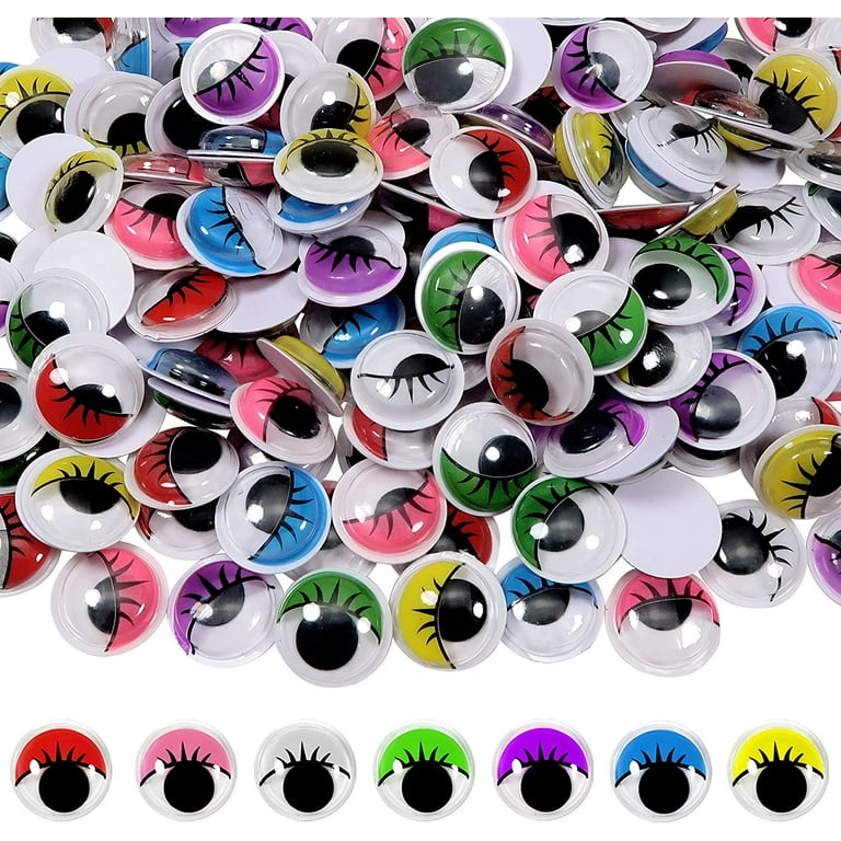 Yirtree 50pcs 20mm Plastic Wiggle Eyes with Eyelashes Googly Eyes