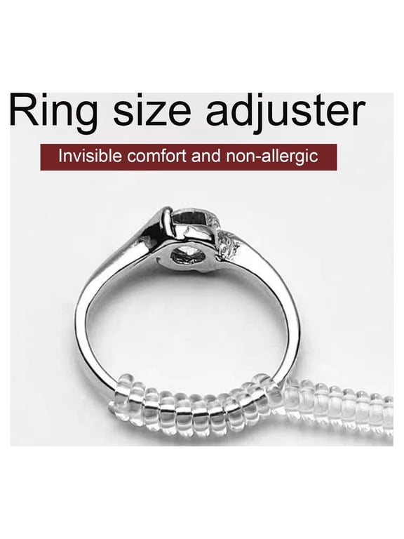 DESIGNICE 5 Pcs Invisible Ring Size Adjuster, Clear TPU Silicone Ring Guard for Loose Rings, Thin Band Resizer for Women and Men