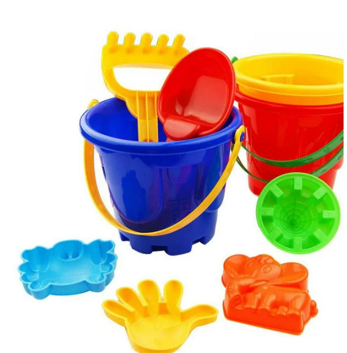 Beach Sand Castle Buckets and Shovels Set, Includes 12 Shovels and
