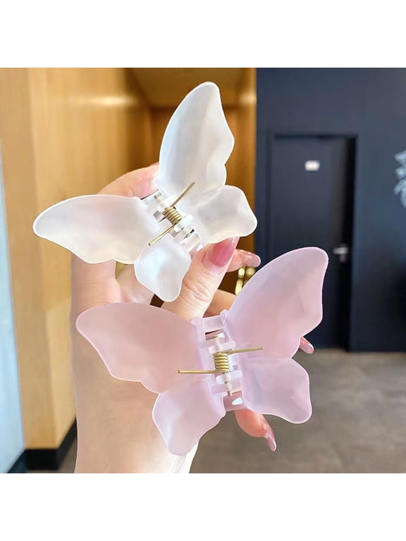 Acrylic Butterfly Hair Claws Butterfly Tortoise Shell Hair Clips Design Butterfly Shape Hair Claw Clips Hair Accessories for Women Girls