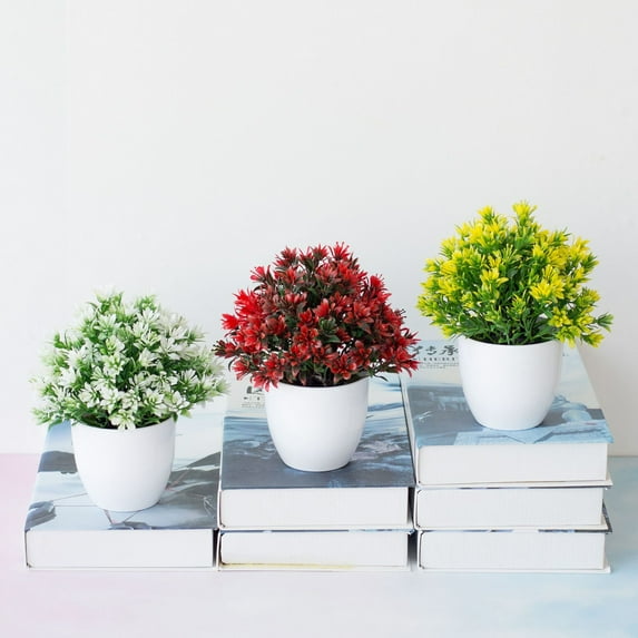 Yirtree Artificial Flowers Outdoor Fake Flowers for Decoration UV Resistant No Fade Faux Plastic Plants Garden Porch Window Box Décor Potted Flower for Home Decor