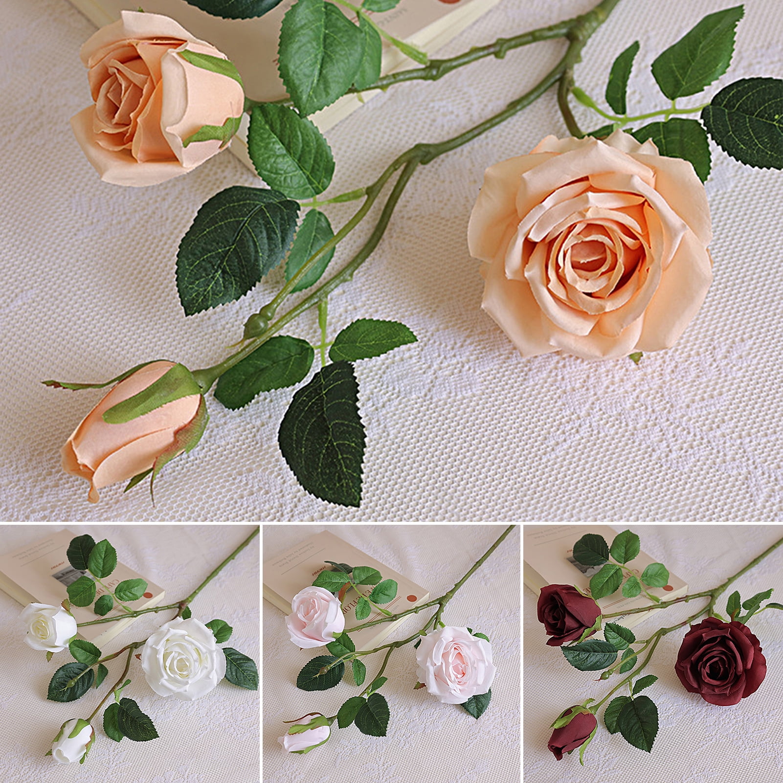 Yirtree Artificial Flowers Roses Real Looking Fake Flowers, DIY