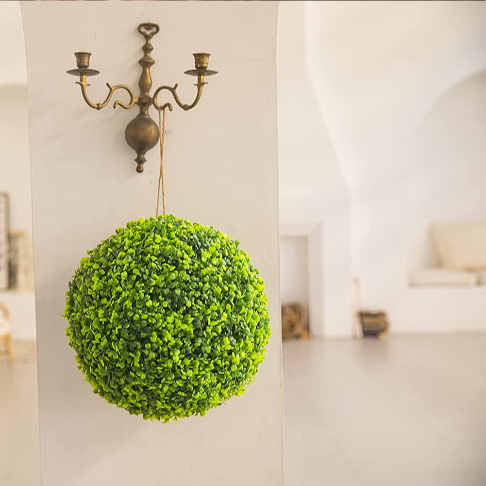 Yirtree Artificial Plant Topiary Ball Faux Boxwood Decorative Balls Eco