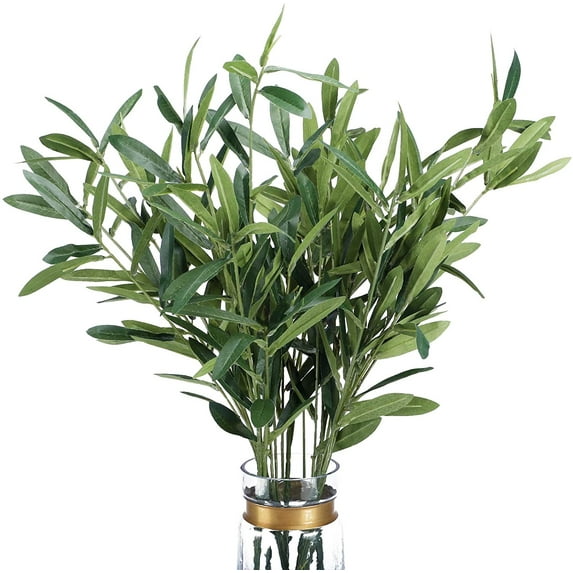 Yirtree Artificial Plants Greenery Olive Branches Stems Fake Plants Green Leaves Fruits Branch Leaves for Home Office ndoor Outside DIY-Wreath Decor 37-Inch (3pcs)