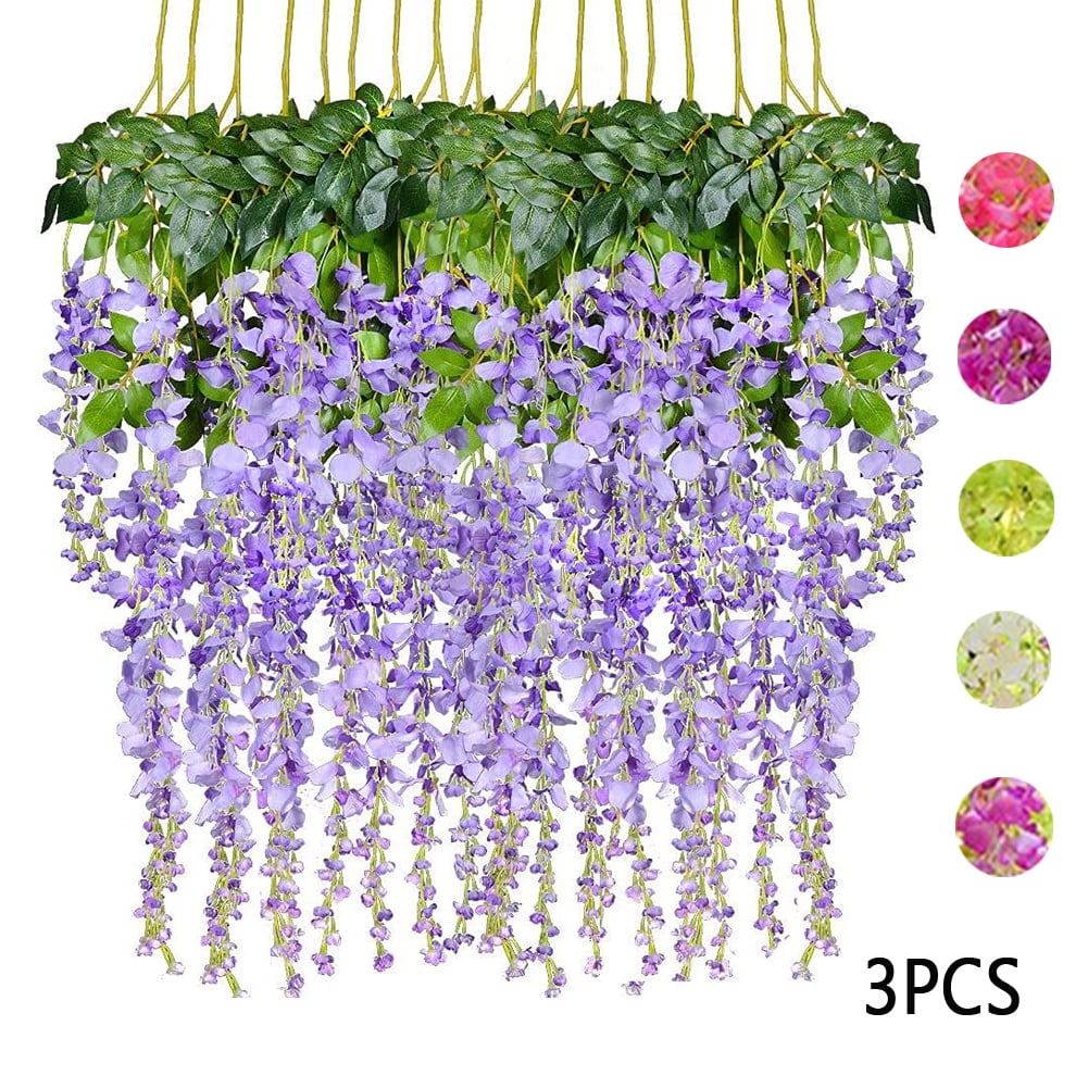 Yirtree Artificial Wisteria Garland, Artificial Flowers Garland Silk