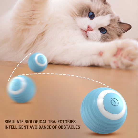 BPA Free Smart Interactive Cat Toy Ball USB Rechargeable Automated Cat Toy with Colorful Light Power Ball Kitten Toy