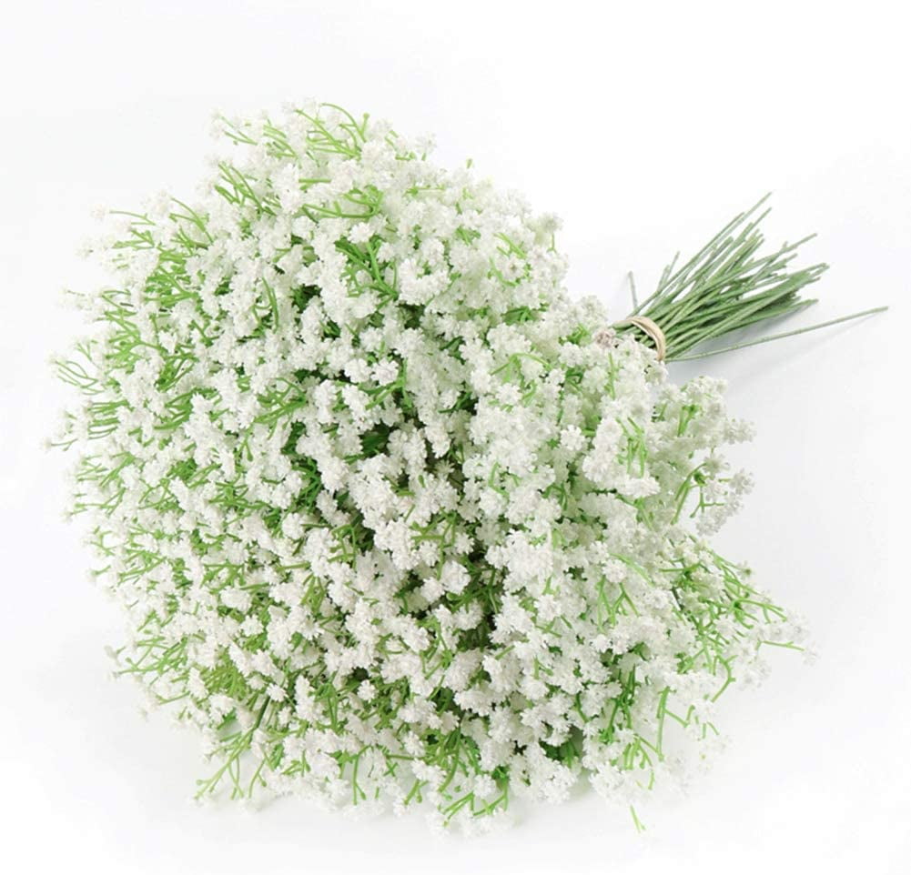 Great Choice Products 6 Pcs Babys Breath Artificial Flowers Bulk Silk Red Faux  Flowers Real Touch