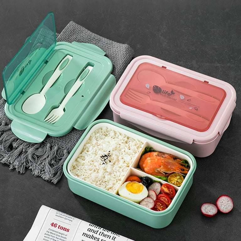 Jmtresw Stainless Steel Bento Box Leak-Proof Childrens Lunch Box BPA-Free 2  Compartments 