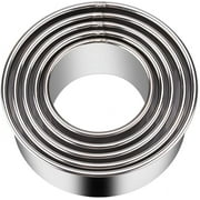 Yirtree Biscuit Cutters Set, Sturdy Stainless Steel Circle Round Cookie Cutters in Graduated Sizes Shape Molds for Pastries Doughs Doughnuts, 5 Pieces
