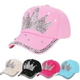 thumbnail image 1 of Yirtree Bling Women Baseball Cap Flower Snapback Rhinestone Sun Hats Adjustable Denim Jeans Hat Fashion Crown Faux Pearl Rhinestone Baseball Cap Snapback Outdoor Sun Hat, 1 of 7