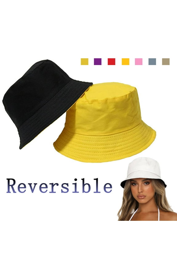 Bucket Hats for Women Sun Beach Hat Reversible Teens Girls Wide Brim Summer Fisherman's Caps