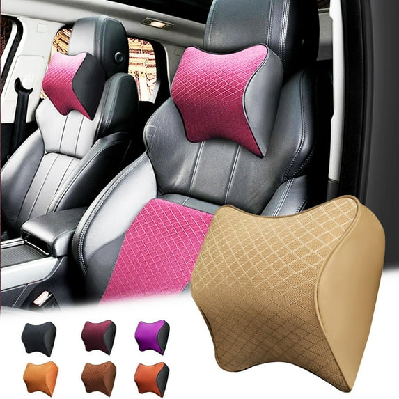 Yirtree Car Neck Pillow Breathable Auto Head Neck Rest Cushion Relax Neck Support Headrest Comfortable Soft Pillows Space Memory Foam Car Lumbar Support for Travel Car Seat & Home
