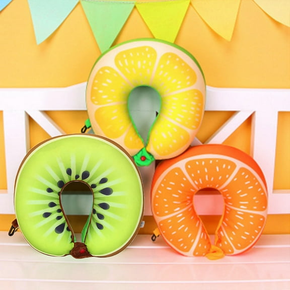Yirtree Cartoon Fruit Cute U Shape Travel Pillow Memory Foam - Head Neck Support Airplane Pillow for Traveling, Car, Home, Office, Travel Neck Flight Pillow