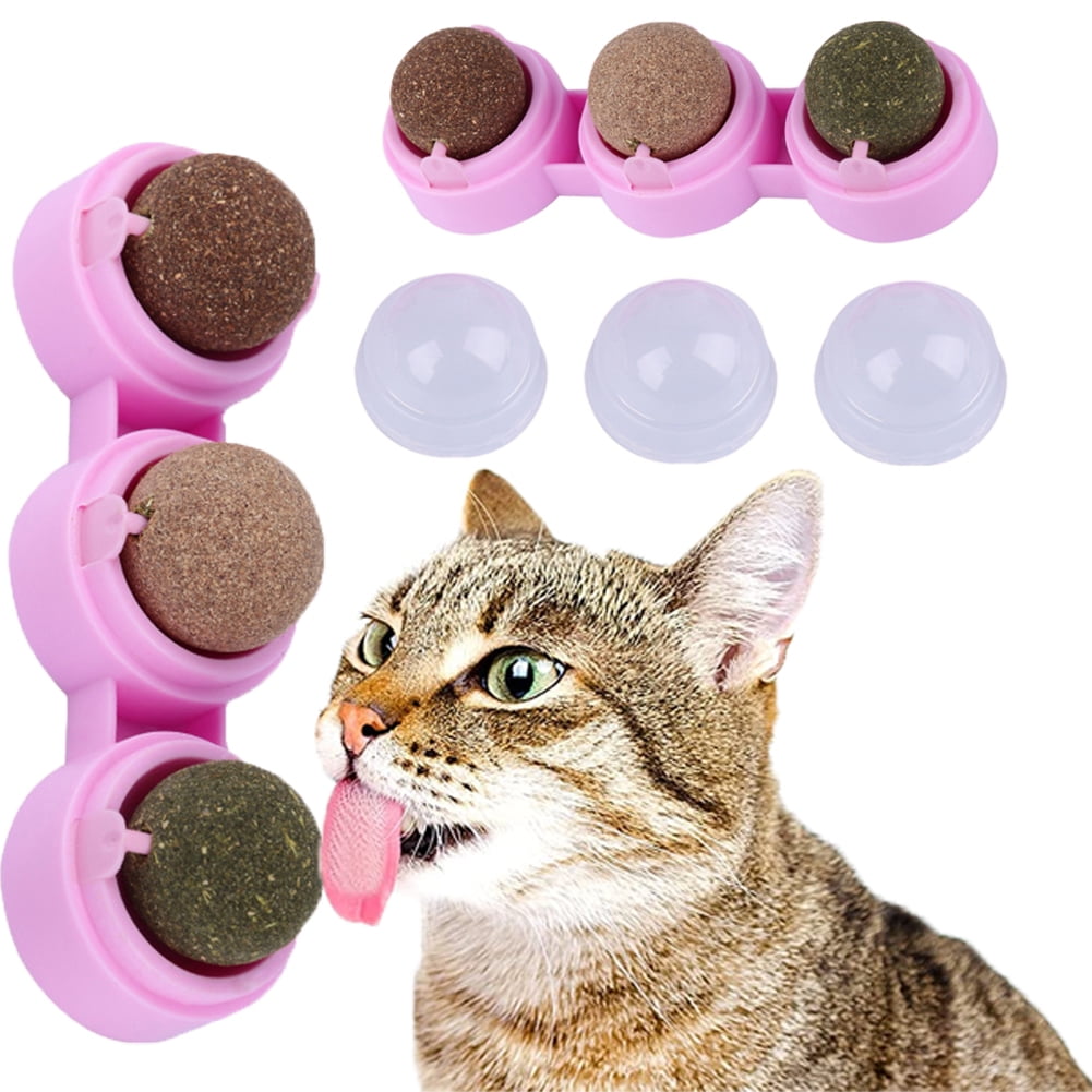 Yirtree Catnip Balls Edible Kitty Toys for Cats Lick Safe Healthy