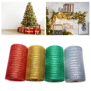 Metallic Bows Wrapping with Poly Wreaths Each Swags and for Ribbon Foil Mesh Decorating Roll Home DIY Cardboard Wrapping Paper Chicken Christmas