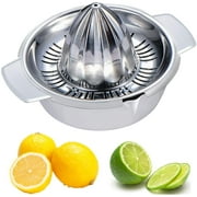 Yirtree Citrus Lemon Orange Grapefuit Juicer Manual Squeezer Stainless Steel 304 Robust Hand Juicer Reamer Rotation Press with Strainer, Dishwasher Safe, Easy to Clean, Heavy Duty