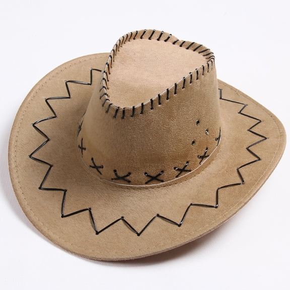 Yirtree Classic Cowboy Hat Retro Wide Brim Panama Hat Men's Women's Fashion Cowboy Cap Solid Color Wide Brim Hat for Fancy Dress Party for Women Men