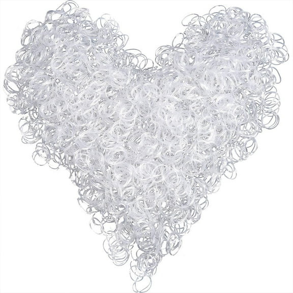 Yirtree Clear Elastic Hair Rubber Bands, 500pcs Mini Small Clear Ponytail Elastics Holders for Blond Kids Girls Hair